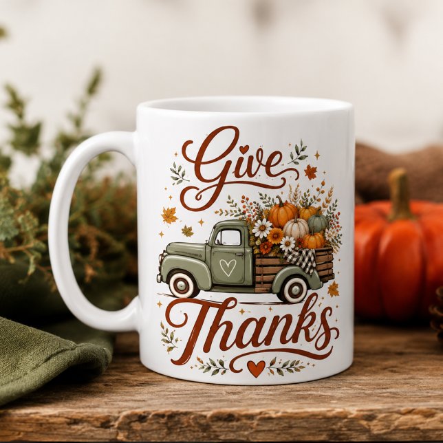 Mug Remerciez la récolte de citrouilles  (Créateur téléchargé)
