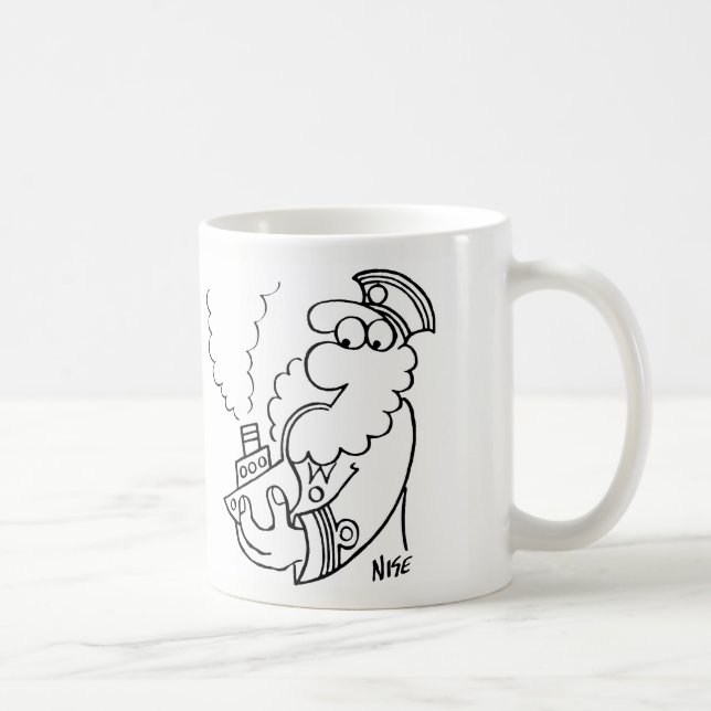 Mug Remonter un navire sur un tuyau en forme de navire (Droite)