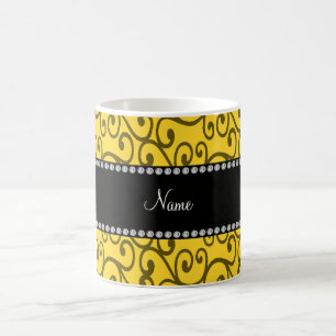 Mug Remous nommés personnalisés de jaune