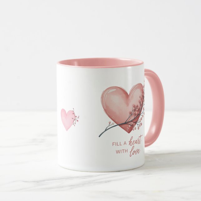 Mug Remplir un cœur d'amour  (Devant droit)