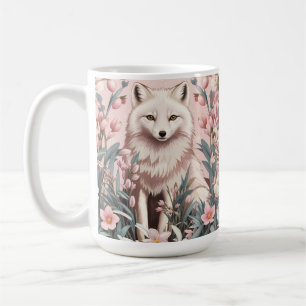 Mug Renard arctique élégant floral rose