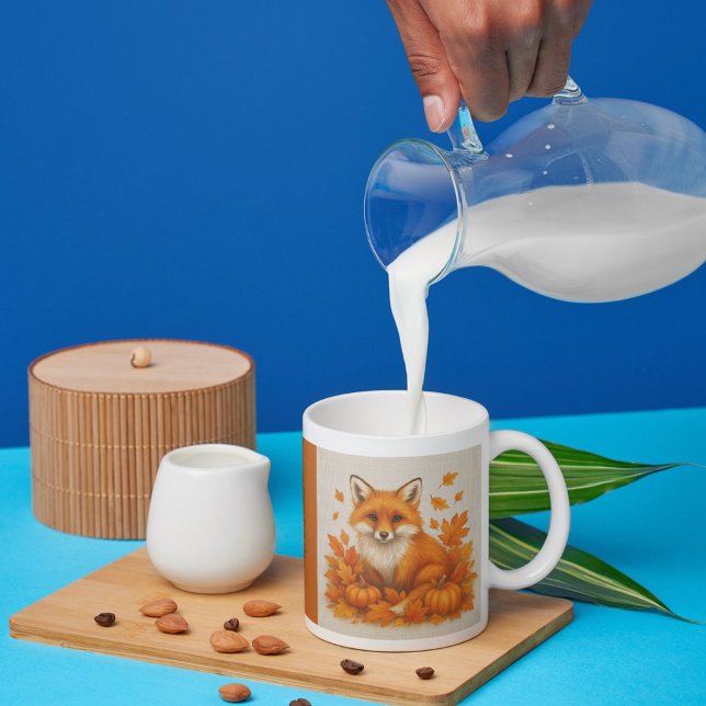 Mug renard aux feuilles de citrouille cosy automne amb (Créateur téléchargé)