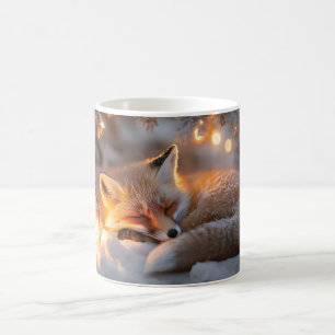 Mug Renard couché sous Branches neigeuses