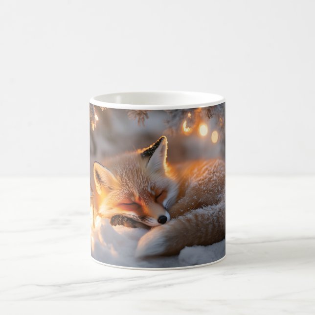 Mug Renard couché sous Branches neigeuses (Centre)
