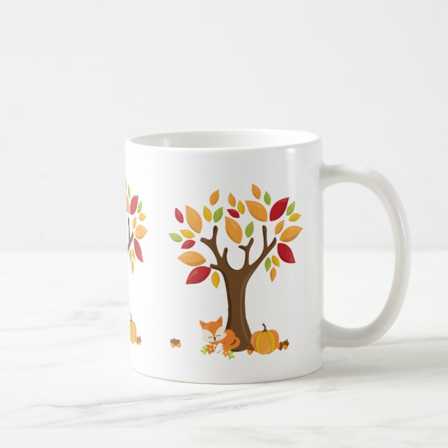 Mug Renard d'automne avec Citrouille (Droite)