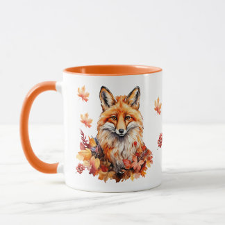 Mug Renard d'automne avec Feuilles d'automne - Seasaso