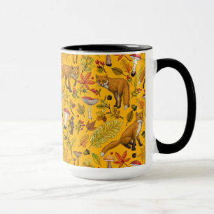 Mug Renard d'automne sur orange