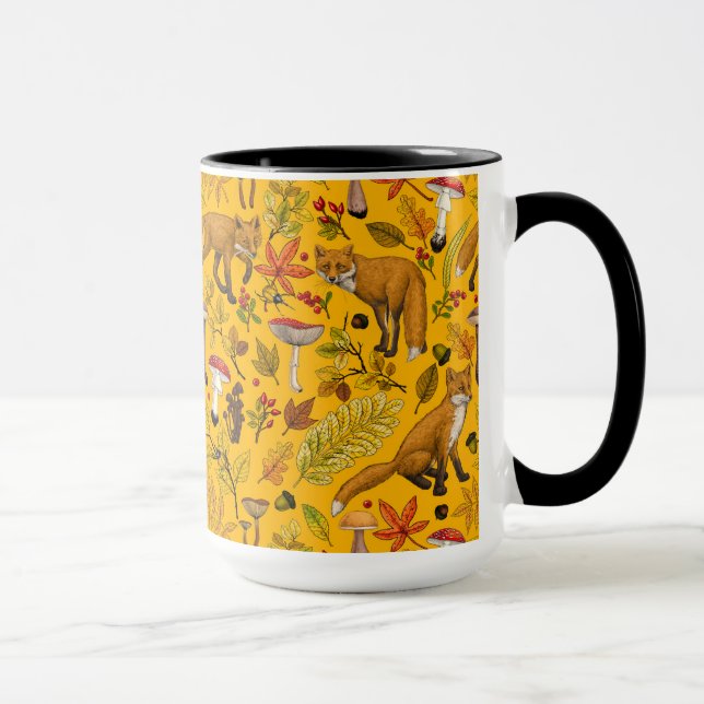 Mug Renard d'automne sur orange (Droite)