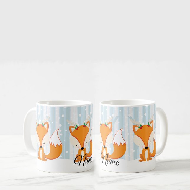 Mug Renard de Noël avec bois de renne (Créateur téléchargé)