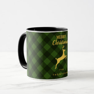Mug Renard de Noël vert et noir à bison