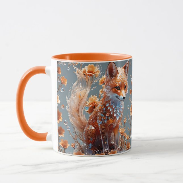 Mug Renard en verre rouge mignon Imaginaire (Gauche)