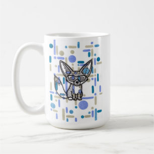 Mug Renard Fennec Cool avec Lunettes de Soleil Géométr