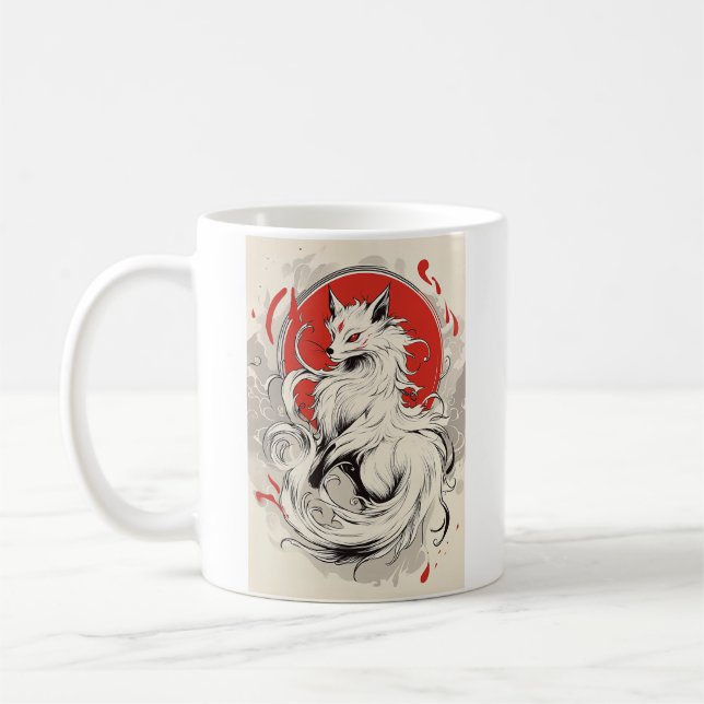Mug Renard japonais blanc Kitsune (Gauche)