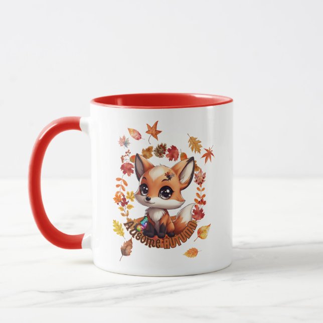 Mug Renard mignon “Ausome Automne”  – Sensibilisation  (Gauche)