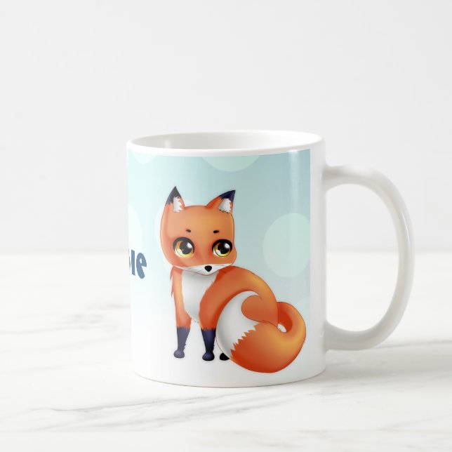 Mug Renard mignon de bande dessinée de Kawaii (Droite)
