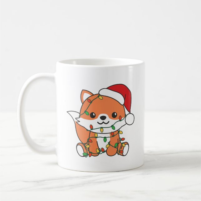 Mug Renard Noël Hiver Animaux Fêtes Renards (Gauche)