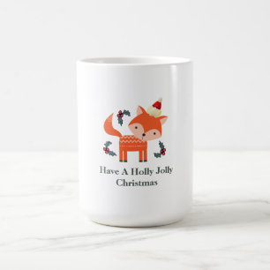 Mug Renard Orange À Santa Hat Joli Noël Whimsical