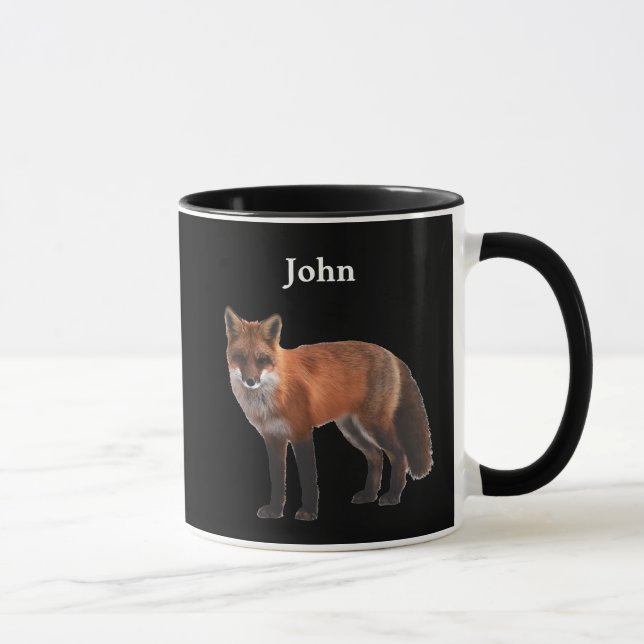 Mug Renard personnalisé en noir (Droite)