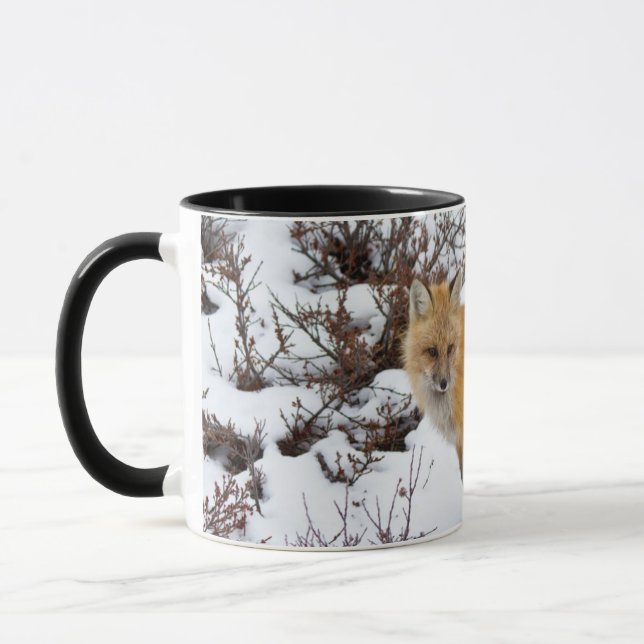 Mug Renard roux dans la neige en hiver (Gauche)
