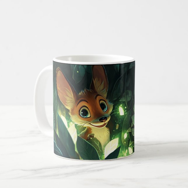 Mug renard Style dessin animé vibrant Mignon Café Colo (Devant gauche)