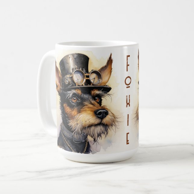 Mug Renard Terrier Chien Steampunk (Devant gauche)