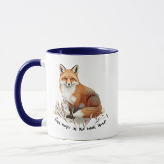 Mug Renard vintage aux accents botaniques