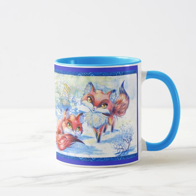 Mug Renards d'hiver, renards d'hiver (Droite)