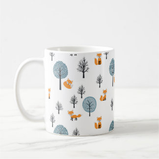 Mug Renards forestiers : Arrière - plan blanc Vintage