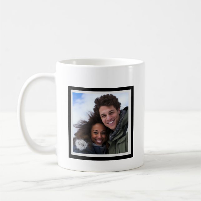 Mug Rencontre en ligne personnalisée avec photo et nom (Gauche)