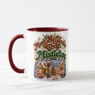 Mug Rencontre-moi sous le gui Cabine d'hiver cosy