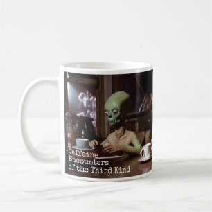 Mug Rencontres de caféine des Aliens rétro du troisièm