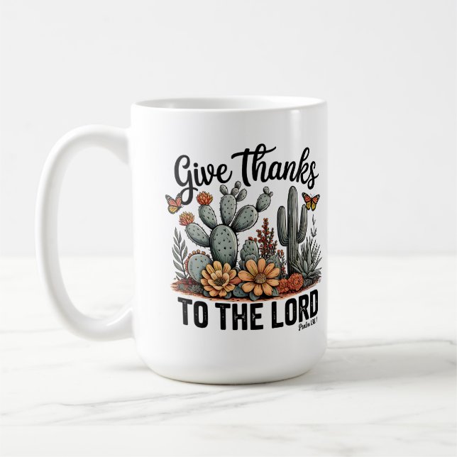 Mug Rendez grâce au Seigneur Cactus Désert  (Gauche)