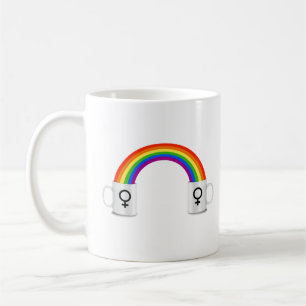 Mug Rendez-vous café arc-en-ciel lesbien