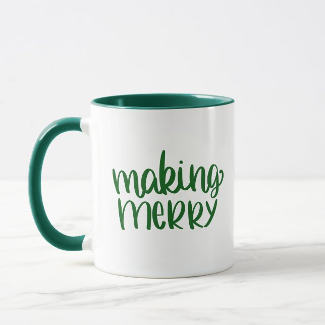Mug Rendre joyeux la Musique verte de Noël (Gauche)
