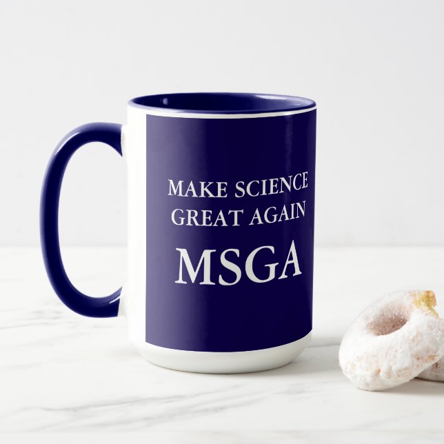 Mug Rendre la science plus grande MSGA Typographie Caf (Avec donut)