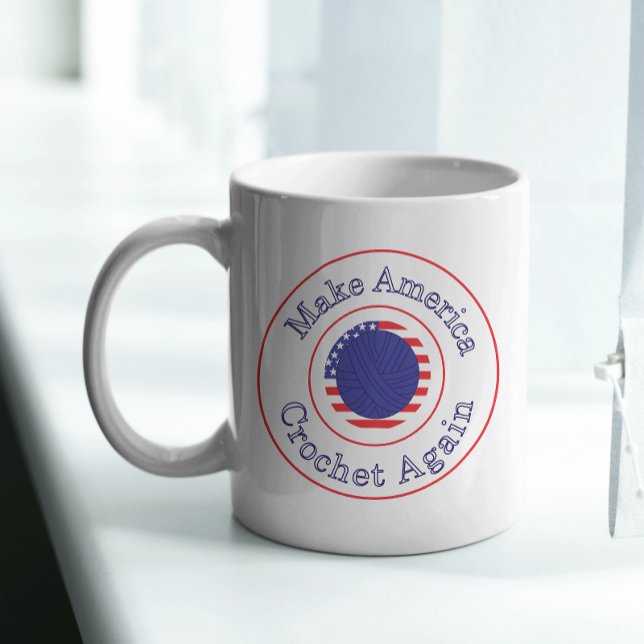 Mug Rendre l'Amérique Crochet Blue Yarn amusant (Créateur téléchargé)