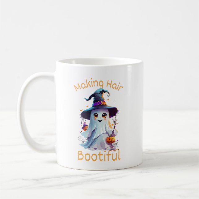 Mug Rendre les cheveux botieux drôle Fantôme effrayant (Gauche)