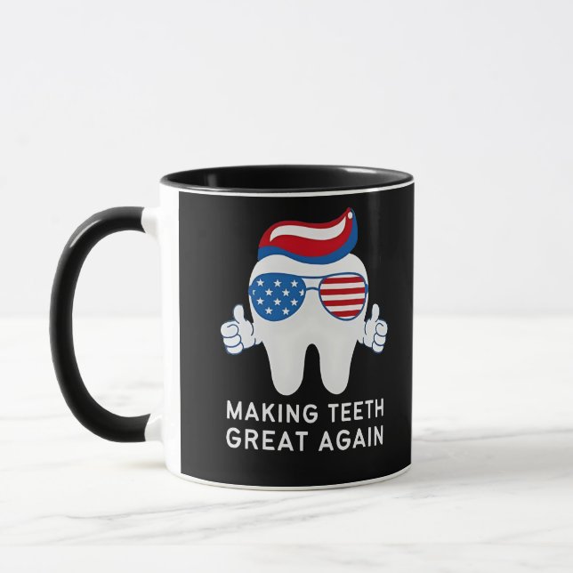 Mug Rendre les dents plus grandes 4 juillet dentaire (Gauche)