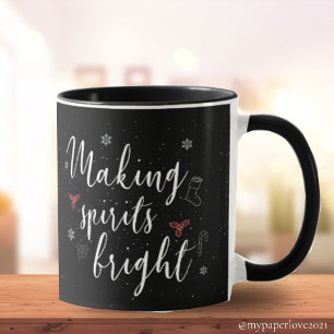 Mug Rendre les esprits lumineux Noël noir blanc mignon
