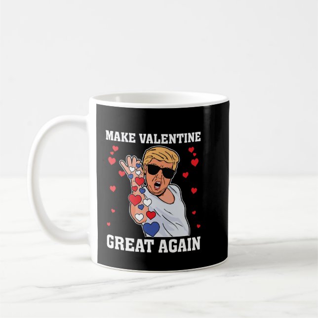 Mug Rendre sa grandeur à Valentines Trump Coeurs de se (Gauche)