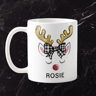 Mug Renne de Ferme à Nouud à Carreaux Noir