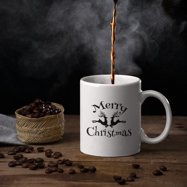 Mug Renne de Noël noir Joyeux Noël (Créateur téléchargé)