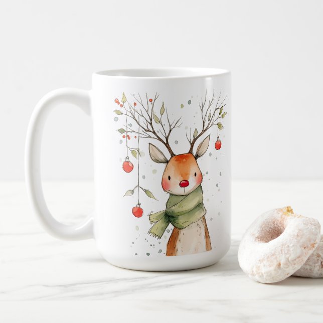 Mug Renne Mignon Noël Personnalisé (Avec donut)