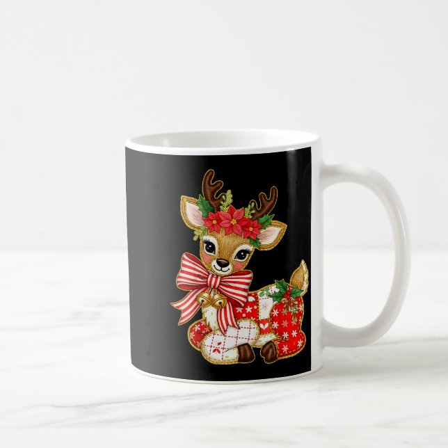 Mug Renne Patchwork Noël Fille Prépa Noël Fêtes (Droite)