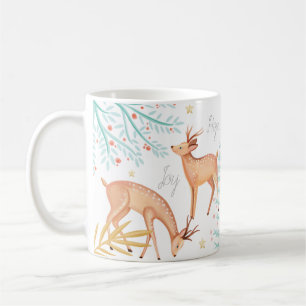 Mug Rennes de forêt boisée & Scène d'arbres de Noël