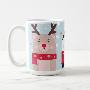 Mug Rennes de Noël d'hiver, Ours polaire et Pingouin