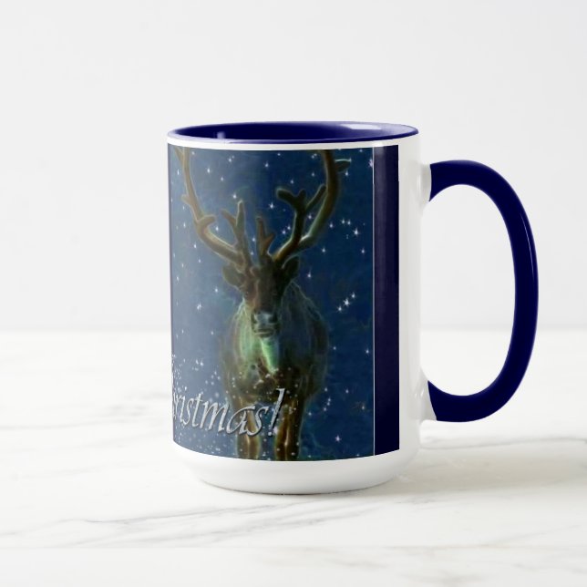 Mug Rennes d'hiver, neige et joyeux Noël Design (Droite)