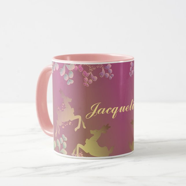 Mug Rennes et flocons de neige fantaisistes (Devant gauche)