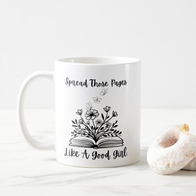 Mug Répandez Ces Pages Comme Une Bonne Fille, Lecteurs (Avec donut)