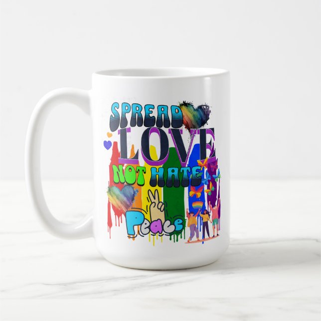 Mug Répandez l'amour, pas la haine | Fierté LGBTQI+ (Gauche)